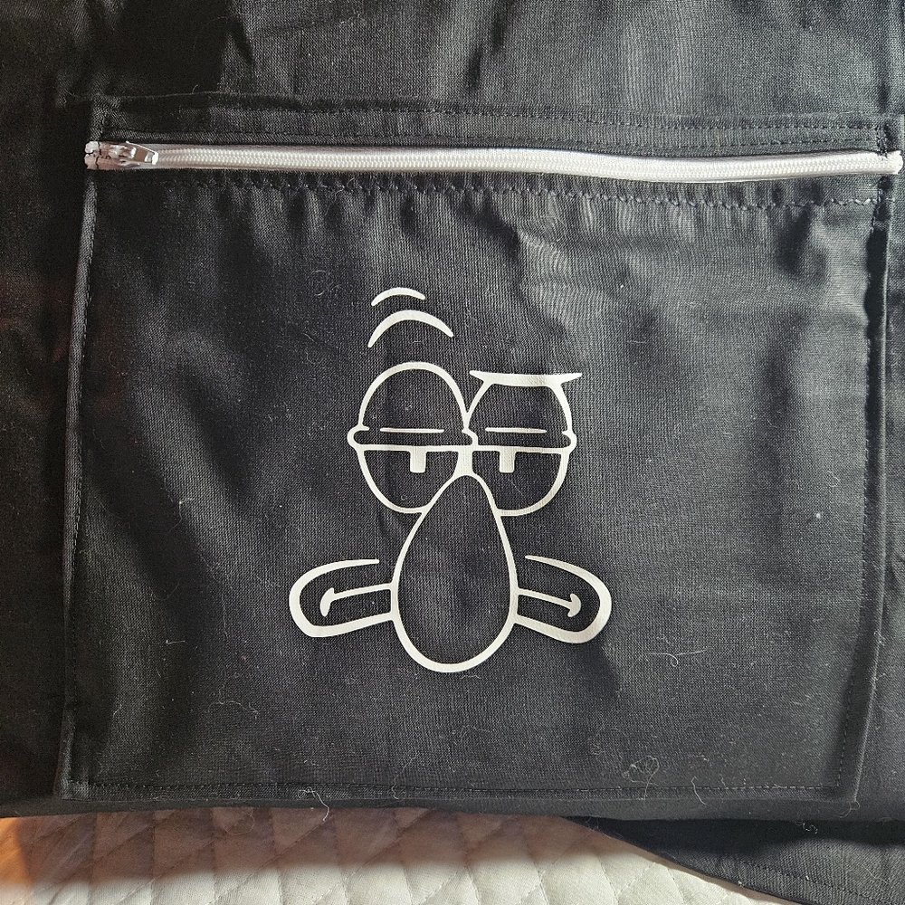 Squidward Inspired tote bag purse HANDMADE 14x18